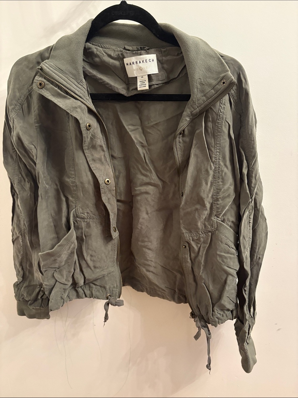 Marrakech Women's Olive Utility Jacket with Drawcord Waist